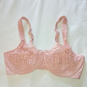 Sz.36D Womens Olga Sheer Leaves Minimizer Bra